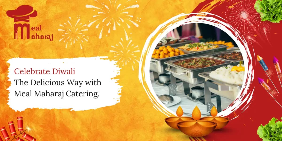 Family enjoying Diwali meal with traditional Indian dishes from Meal Maharaj, showcasing home-style festive catering filled with warmth and authentic flavours.