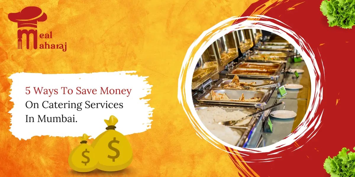 Catering setup in Mumbai featuring fresh home-style dishes from Meal Maharaj with seasonal vegetables, buffet-style serving, and a warm festive atmosphere.